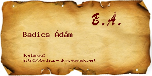 Badics Ádám névjegykártya