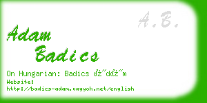 adam badics business card
